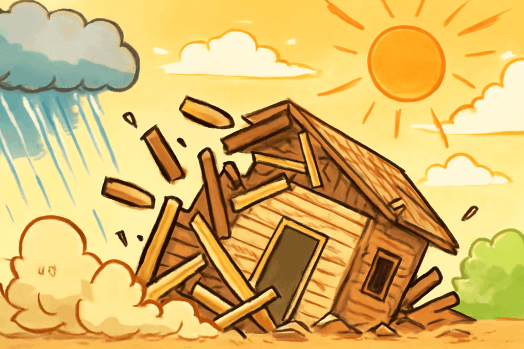 倒壊の原因と天候状況