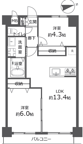 子どもが生まれても生活できる2LDKがおすすめです！(間取)